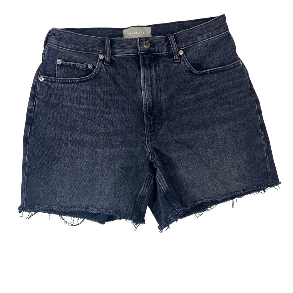 Everlane The Cheeky Short 28 Black Denim Cutoff Shorts Organic Cotton (W29)